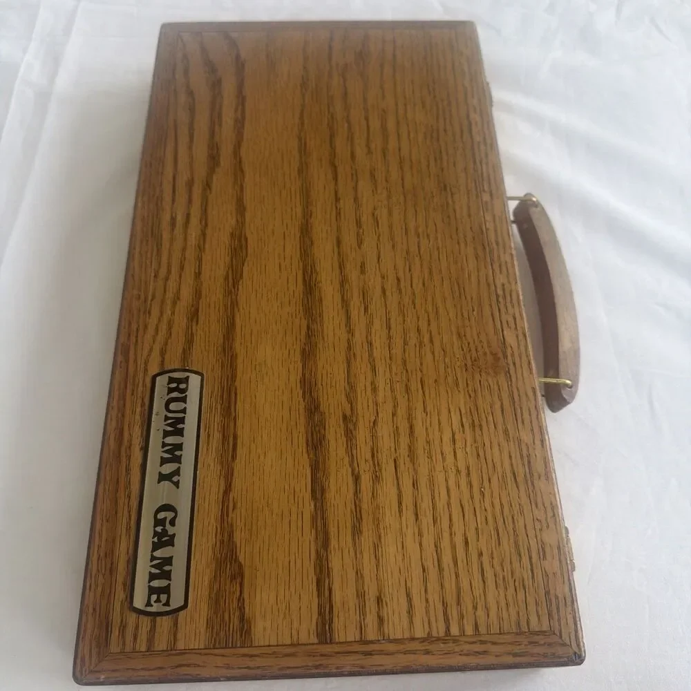 Vintage Rummikub Deluxe Wooden Carry Case Complete 106 Tiles American Way